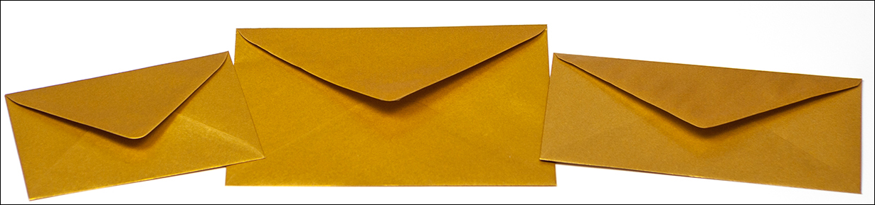 Exclusieve gouden enveloppen en metallic enveloppen kopen voor zakelijke doeleinden en jubilea, zoals een gouden bruiloft