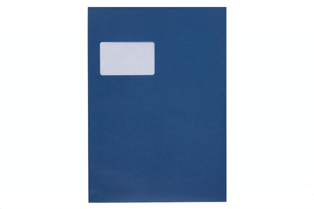 Enveloppen DIN C4 zelfklevend met venster, donkerblauw bedrukt