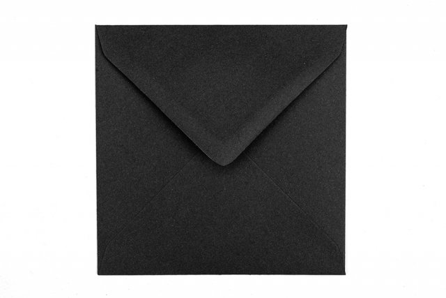Vierkante enveloppen 130x130 mm, zwart