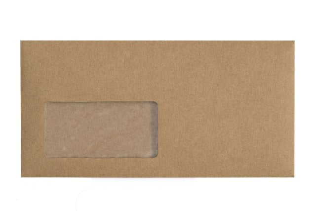 Enveloppen DIN lang met venster, kraftpapier