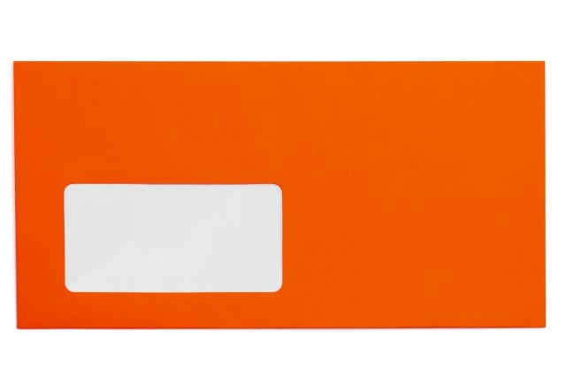 Enveloppen DIN lang met venster, neon rood