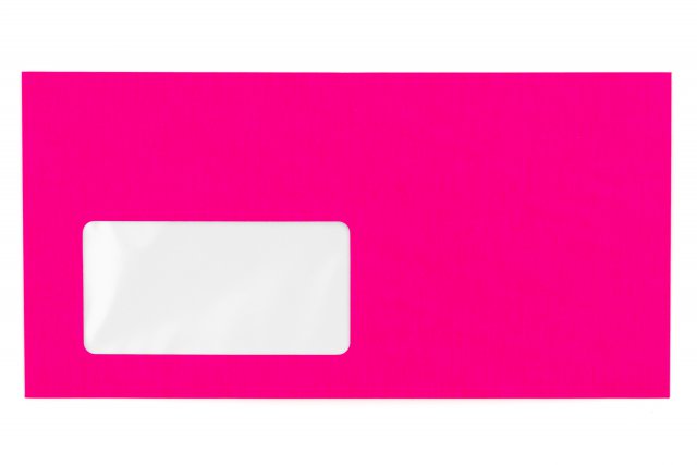 Enveloppen DIN lang met venster, neon roze