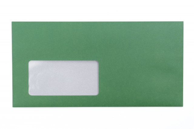 Enveloppen DIN lang met venster, groene opdruk