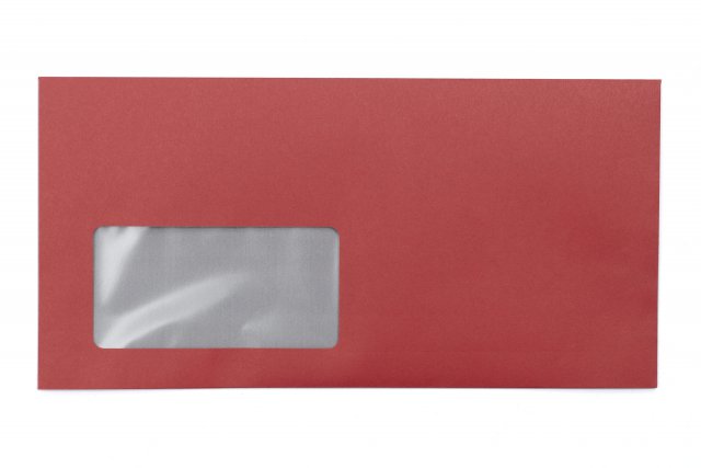 Enveloppen DIN lang+ met venster, rode opdruk