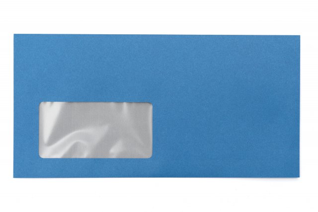 Enveloppen DIN lang+ met venster, blauwdruk