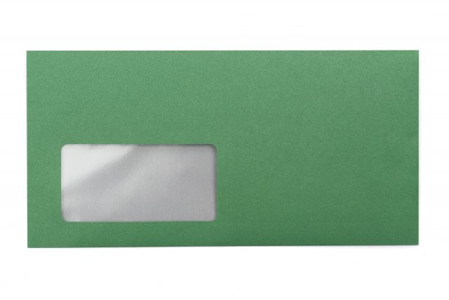 Enveloppen DIN lang+ met venster, groene opdruk