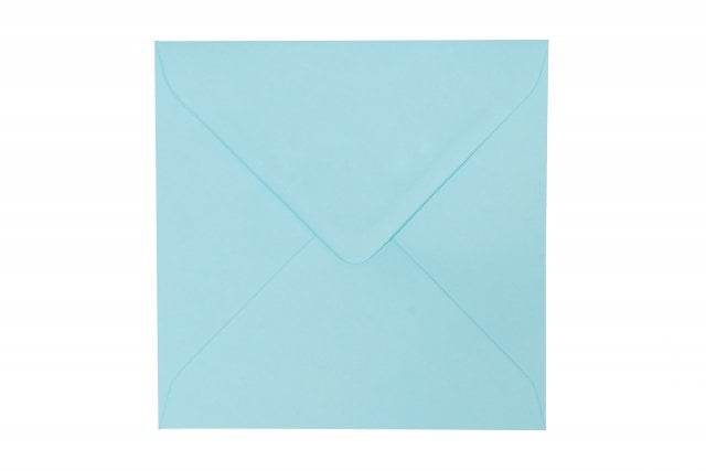 Vierkante envelop 155x155 mm, pastelblauw