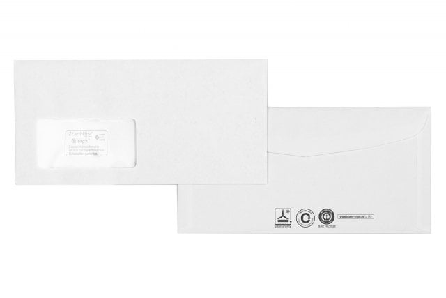 Enveloppen DIN lang+, gerecycled wit met venster