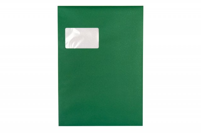 Enveloppen DIN C4 zelfklevend met venster, groene opdruk