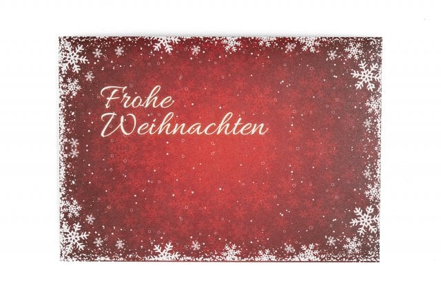 Enveloppen DIN C6, print rood, kerstsneeuw