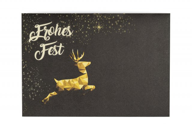 Enveloppen DIN C6, print donkergrijs, kerst rendier