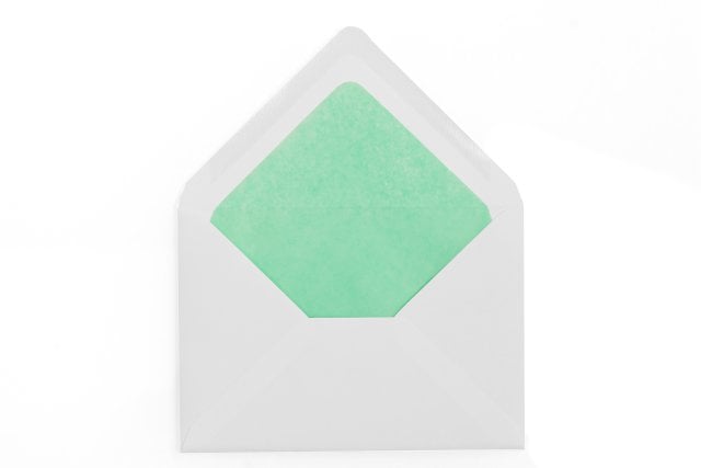 Enveloppen DIN C6, wit met turquoise voering