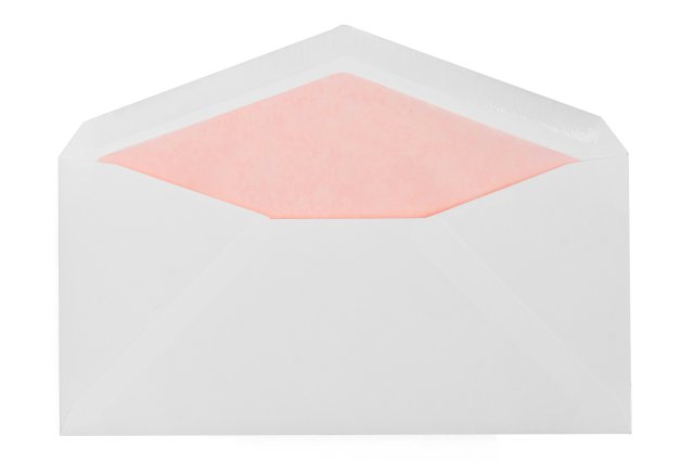 Enveloppen DIN lang, wit met roze voering