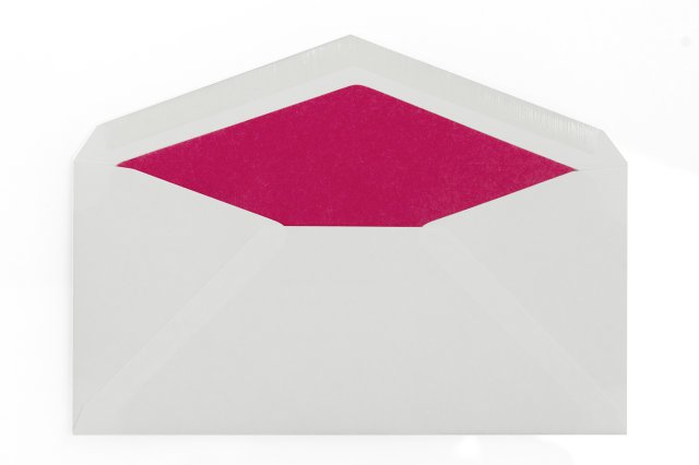 Enveloppen DIN lang, wit met roze voering