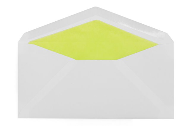 Enveloppen DIN lang, wit met voering in lichtgroen