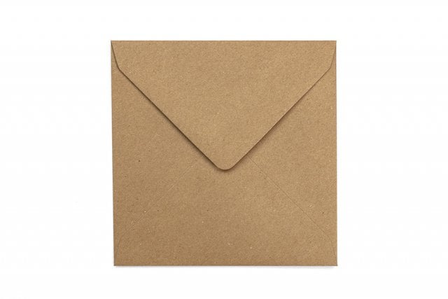 Vierkante envelop 155x155 mm, kraftpapier