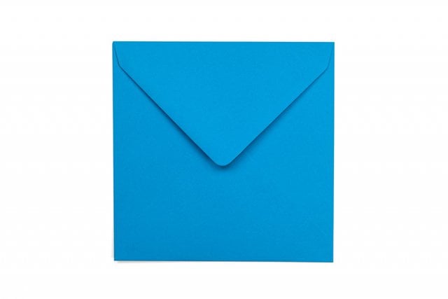 Vierkante envelop 155 x 155 mm, blauw