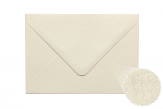 Enveloppen DIN C6, crème, gehamerd structuur