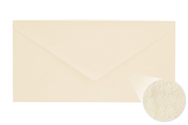 Enveloppen DIN lang, crème, gehamerde textuur
