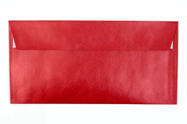 Enveloppen DIN lang zelfklevend, parelmoer rood