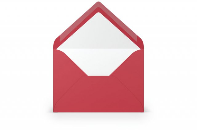Enveloppen DIN B6, rood gelinieerd