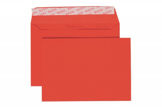 Enveloppen Elco DIN C6 zelfklevend, intensief rood