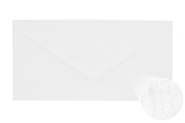 Enveloppen DIN lang, wit, gehamerde textuur