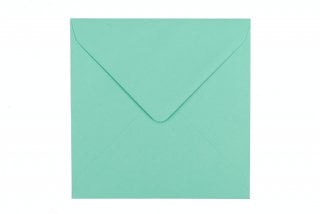Vierkante envelop 155x155 mm, blauwgroen