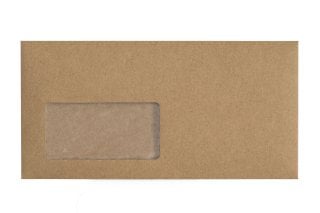 Enveloppen DIN lang met venster, kraftpapier