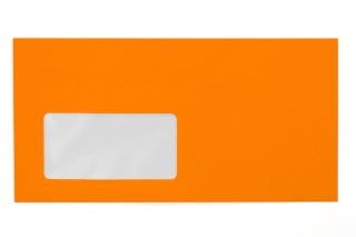 Enveloppen DIN lang met venster, neon oranje