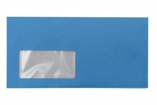 Enveloppen DIN lang+ met venster, blauwdruk
