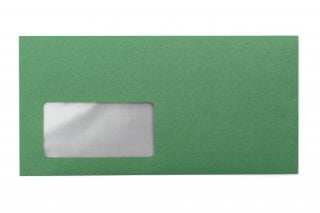 Enveloppen DIN lang+ met venster, groene opdruk