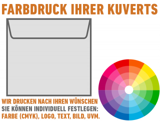 Vierkante envelop 155x155 mm, bedrukking op maat