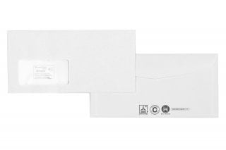 Enveloppen DIN lang+, gerecycled wit met venster