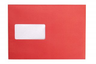 Enveloppen DIN C5 zelfklevend met venster, rode opdruk