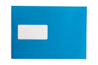 Enveloppen DIN C5 zelfklevend met venster, blauwe opdruk