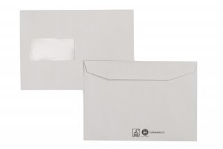 Enveloppen DIN C5, gerecycled grijs met venster
