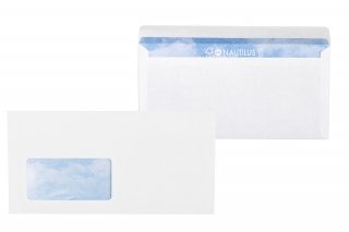 Enveloppen DIN lang zelfklevend, gerecycled wit met venster