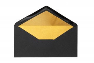 Enveloppen DIN lang, zwart met gouden voering