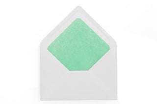 Enveloppen DIN C6, wit met turquoise voering