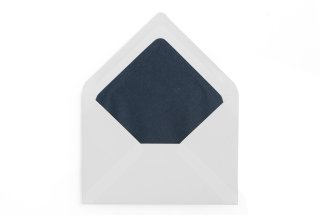 Enveloppen DIN C6, wit met donkerblauwe voering