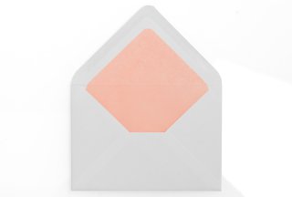 Enveloppen DIN C6, wit met roze voering