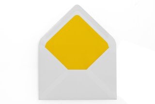 Enveloppen DIN C6, wit met gele voering