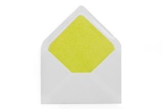 Enveloppen DIN C6, wit met lichtgroene voering