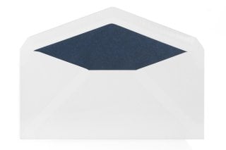 Enveloppen DIN lang, wit met donkerblauwe voering