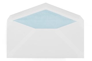 Enveloppen DIN lang, wit met lichtblauwe voering
