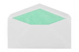 Enveloppen DIN lang, wit met turquoise voering