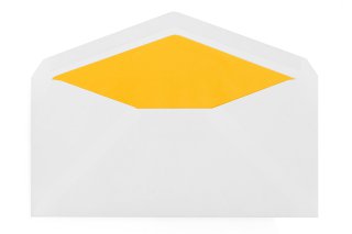 Enveloppen DIN lang, wit met gele voering