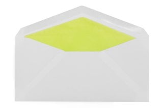 Enveloppen DIN lang, wit met voering in lichtgroen