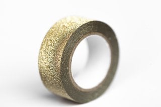 Plakband glitter goud, 9m lang, 15mm breed